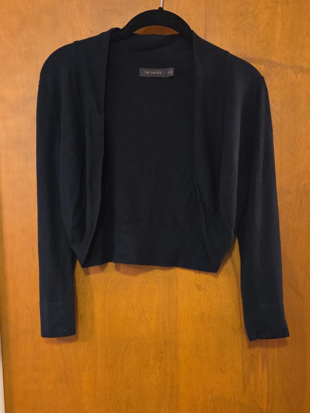 The Limited Black Cropped Open-Front Cardigan Shrug M